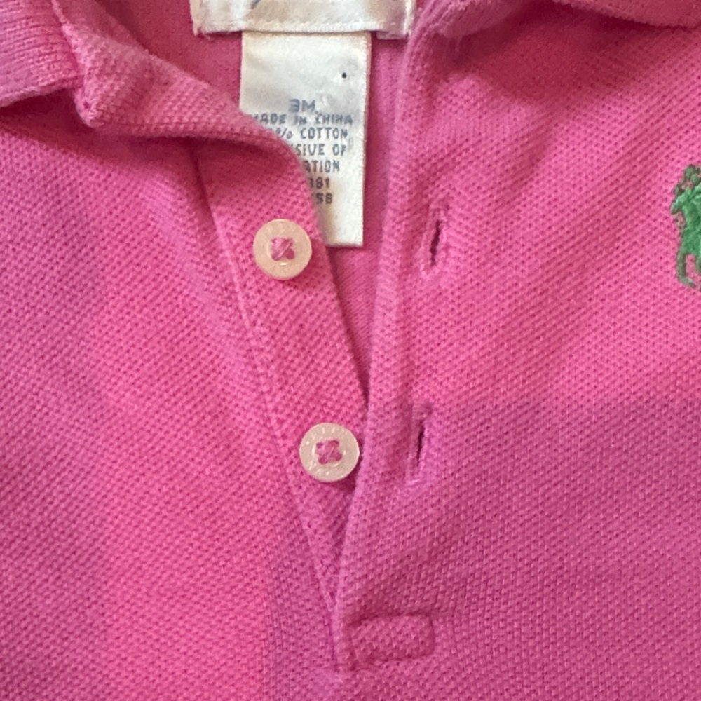 EUC Ralph Lauren Pink Polo with Ruffle Detail infant dress 3 month - Picture 4 of 6